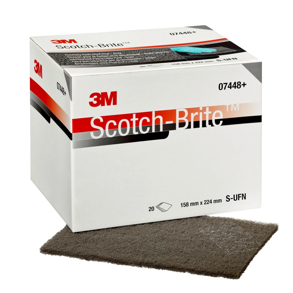 scotch-brite hand pad 7448 158 mm 224 s ufn grey