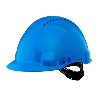 3M™ Hard Hat, Uvicator, Pinlock, Ventilated, Plastic Sweatband, Blue, G3000CUV-BB