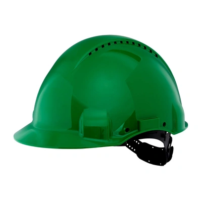 3M™ Hard Hat, Uvicator, Pinlock, Ventilated, Plastic Sweatband, Green, G3000CUV-GP
