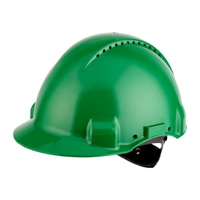 3M™ Hard Hat, Uvicator, Ratchet, Ventilated, Plastic Sweatband, Green, G3000NUV-GP