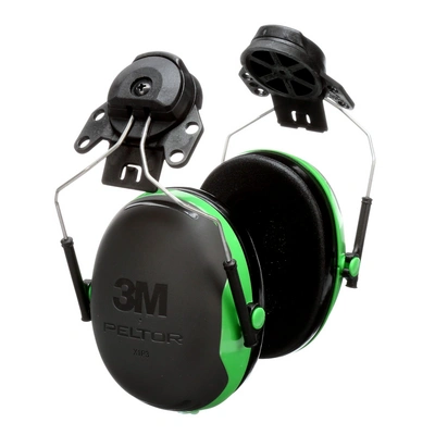3M™ PELTOR™ Earmuffs, Green, Helmet Mounted, X1P3