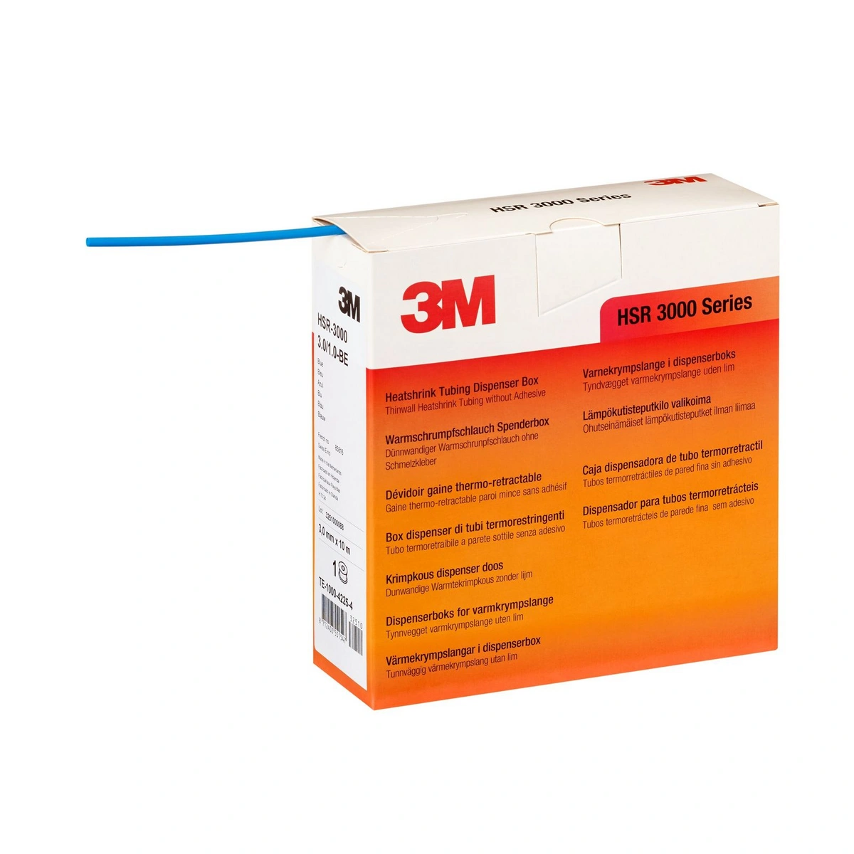 3m hsr-3000 heat shrink tubing polyolefin blue 1.5 0.5 mm 12 m roll