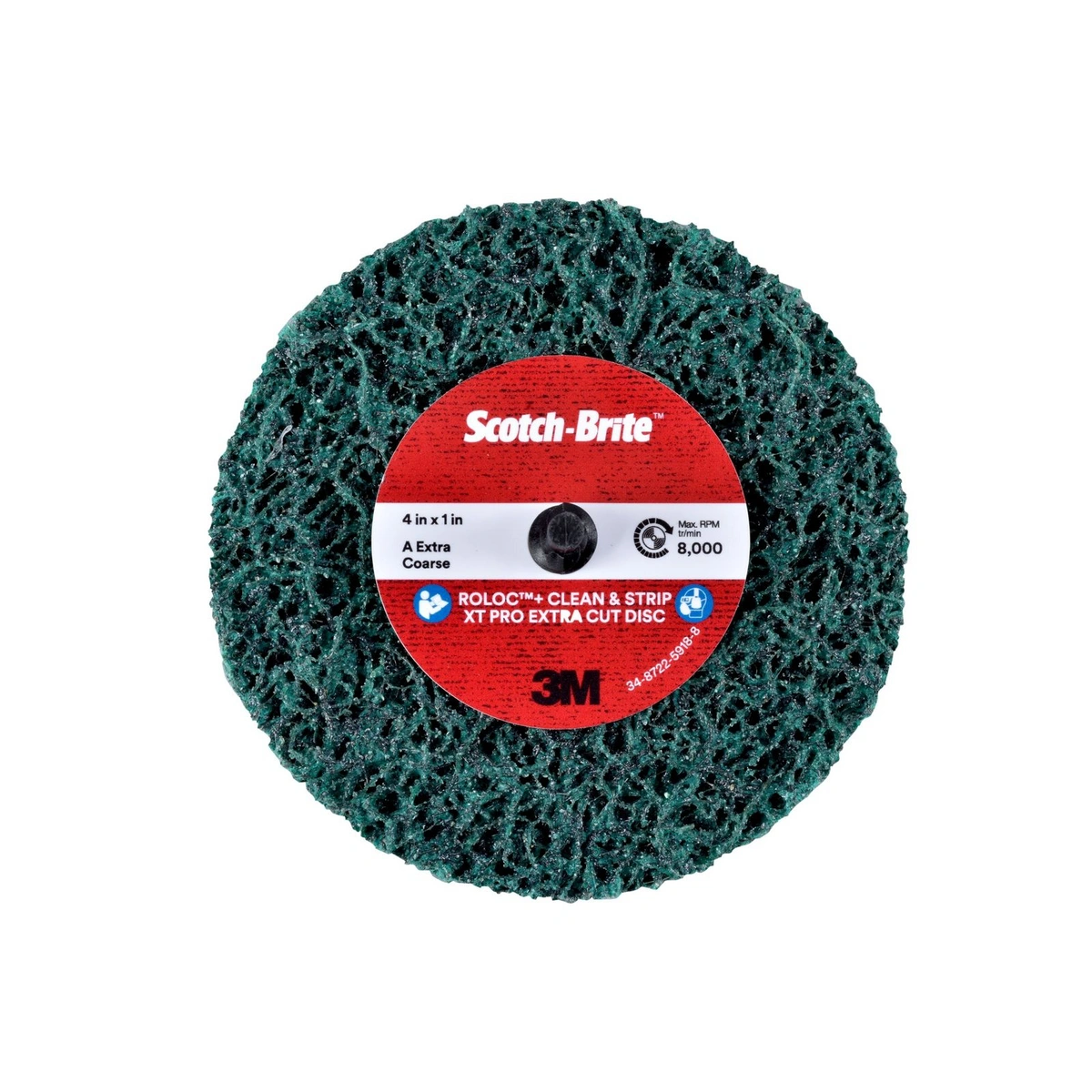 scotch-brite roloc clean and strip xt pro extra cut disc xo-zr mm 13 6 a xcrs green