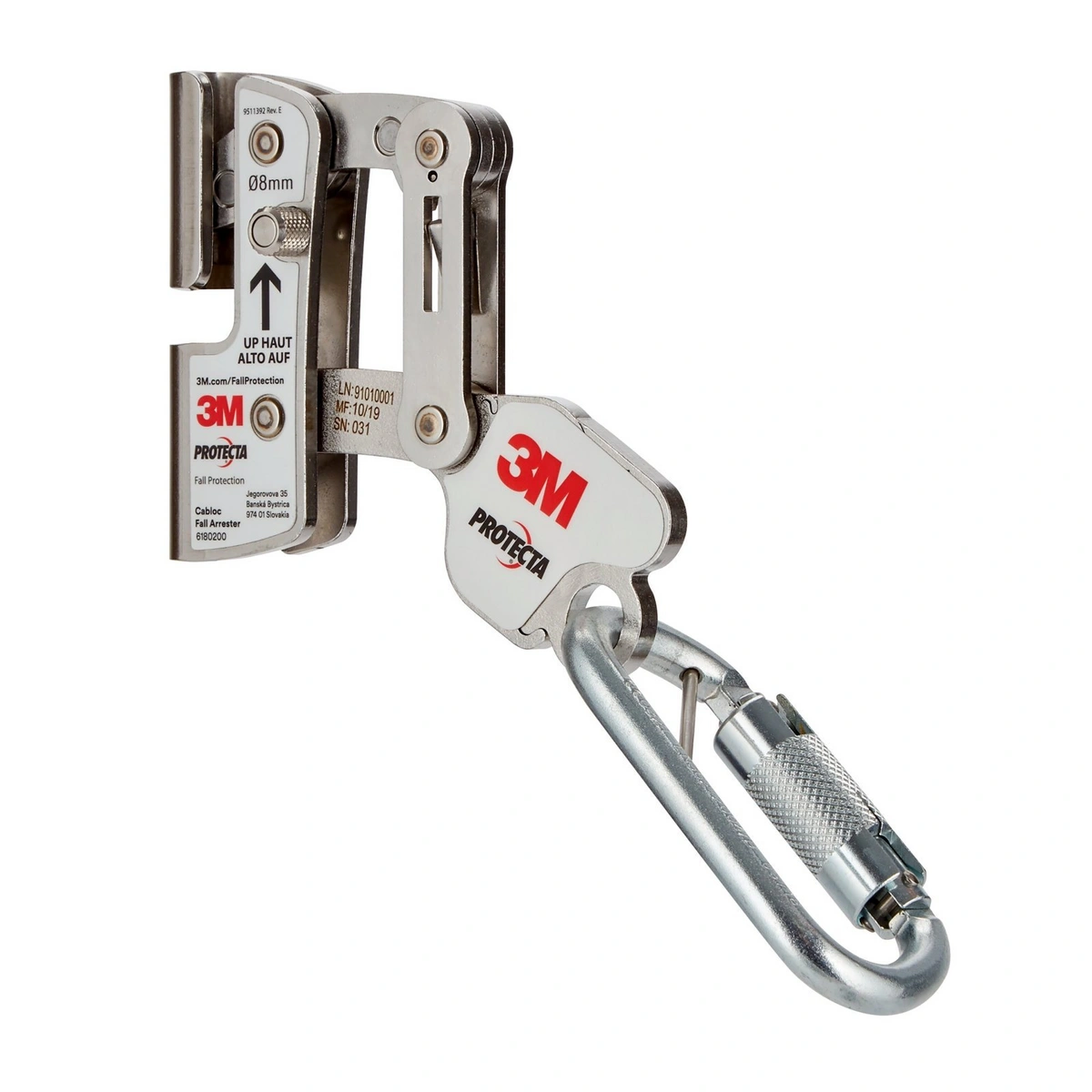 3m protecta vertical cable ladder system traveler with zinc plated carabiner fits 8 mm 6180200