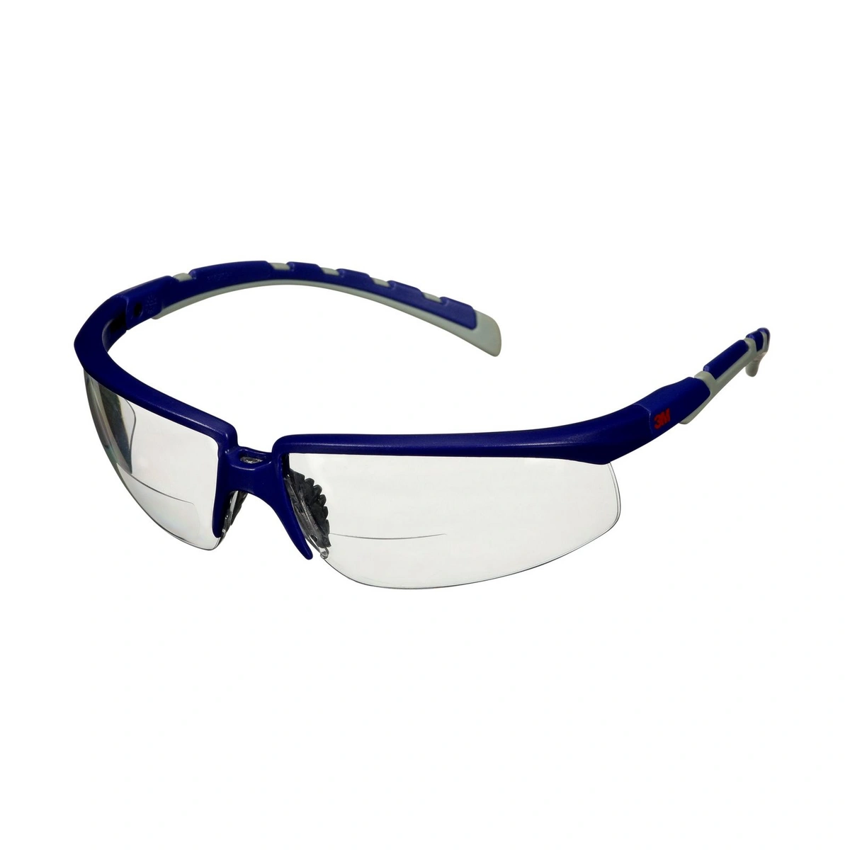 3m solus 2000 safety glasses blue grey temples anti-fog anti-scratch reader 2.5 clear lens s2025af-blu